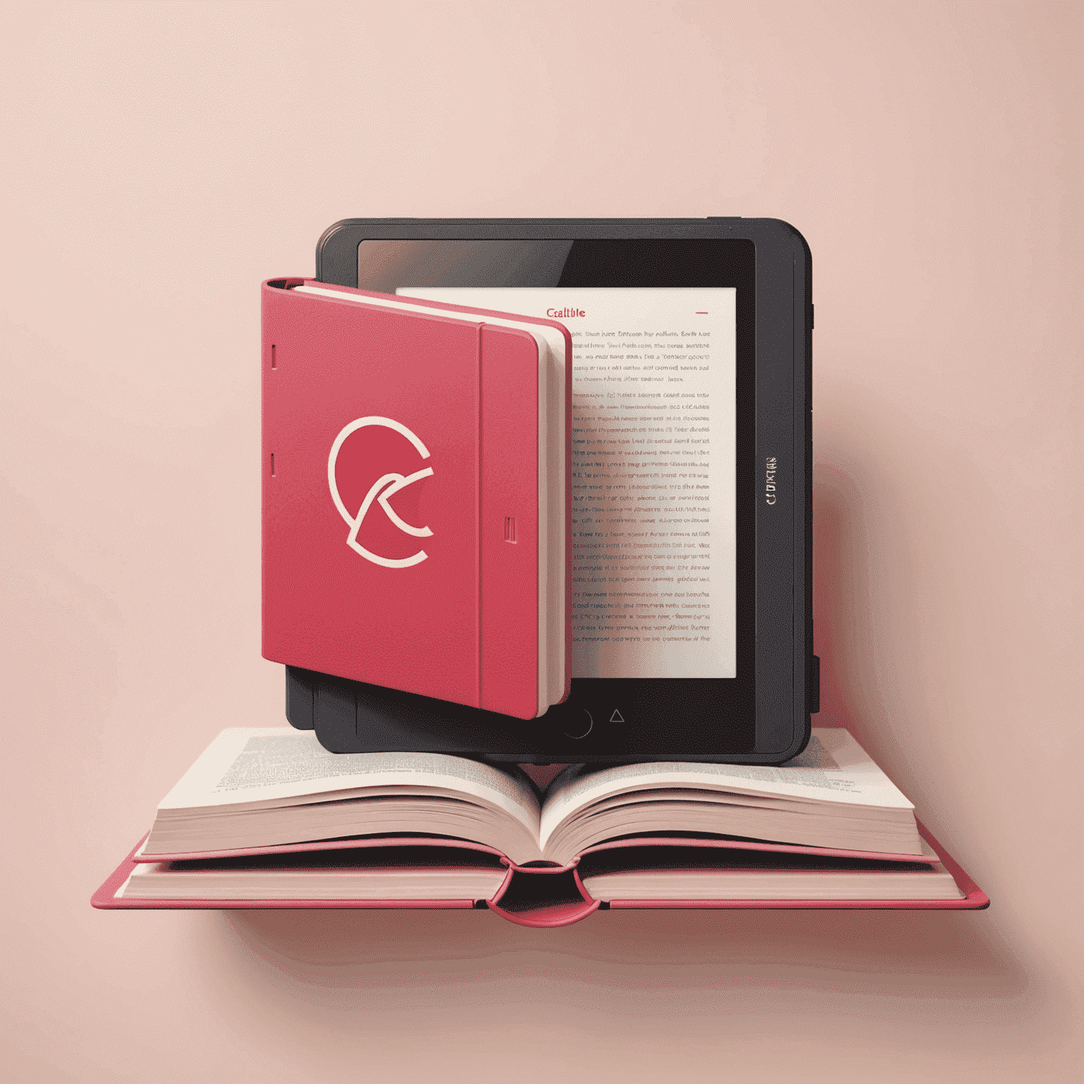 Calibile logo featuring a stylized book or e-reader device with a red and pink color scheme