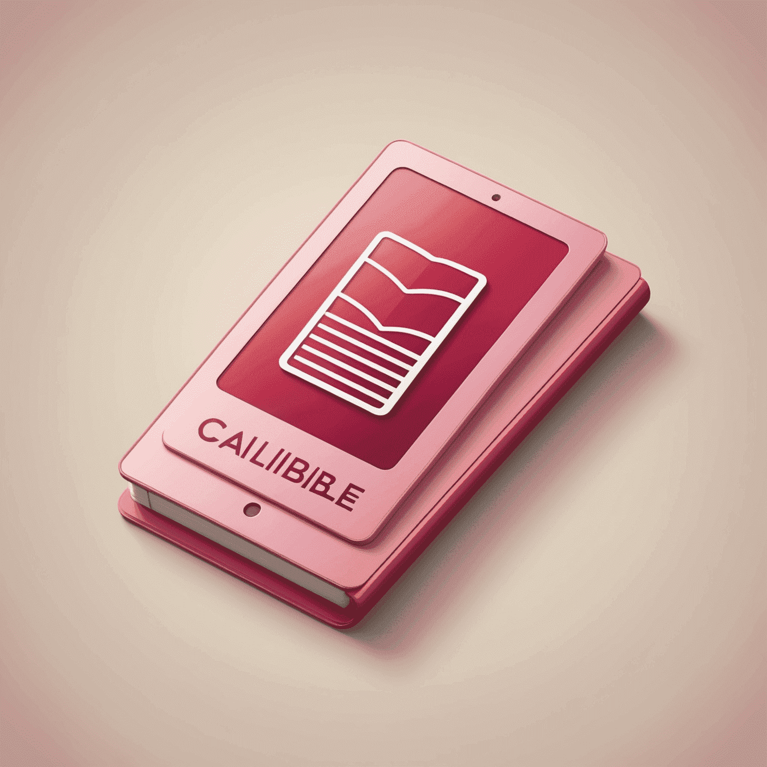 Calibile logo featuring a stylized book or e-reader device with a red and pink color scheme