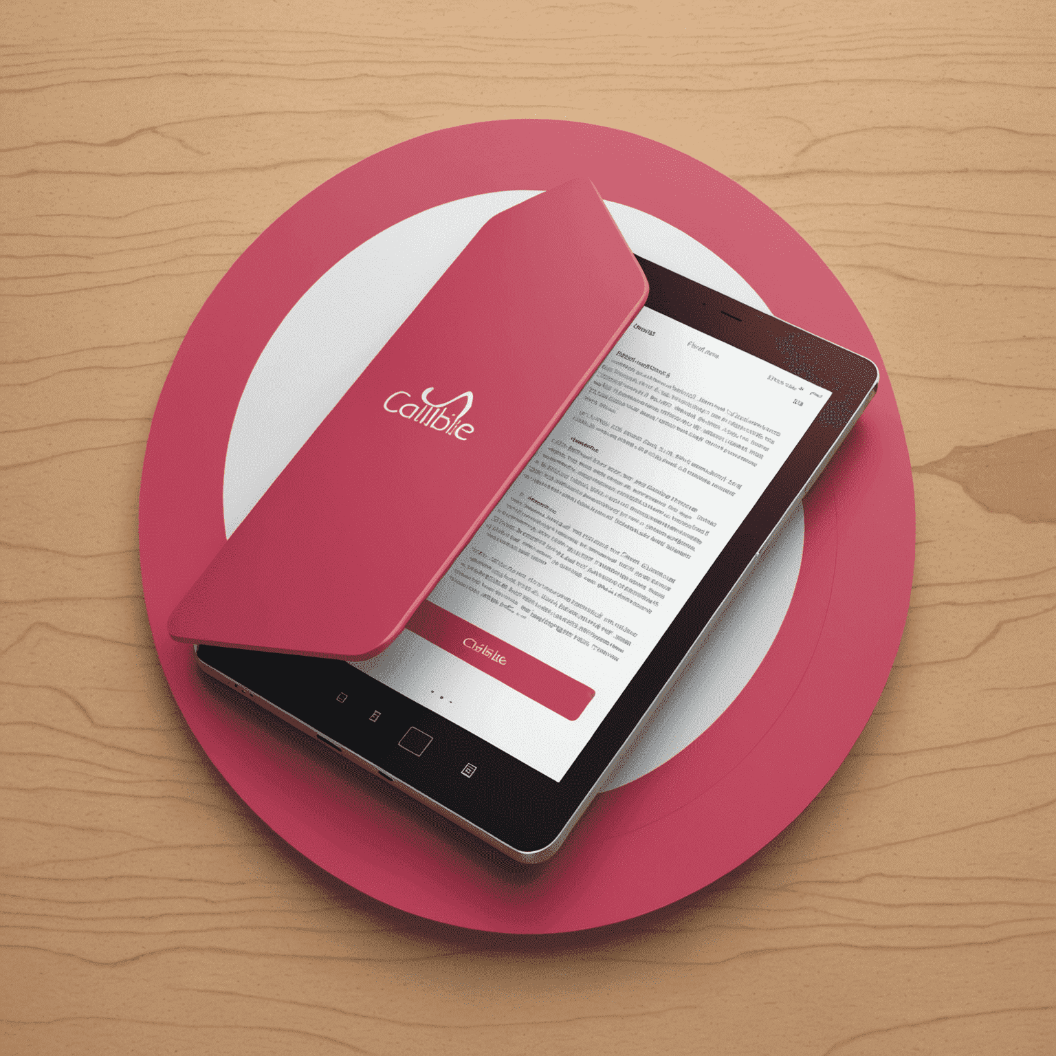 Calibile logo featuring a stylized book or e-reader device with a red and pink color scheme