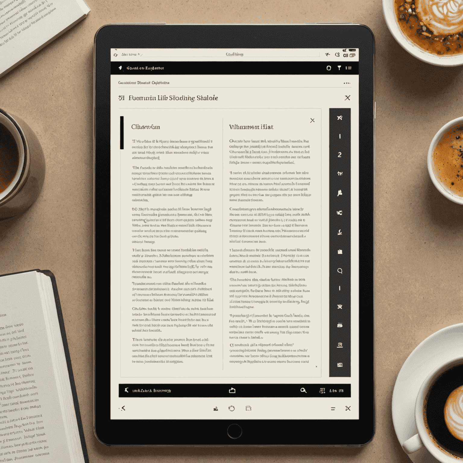 A screenshot of Calibre's interface showing various e-book formatting options, with a book cover visible and formatting tools highlighted